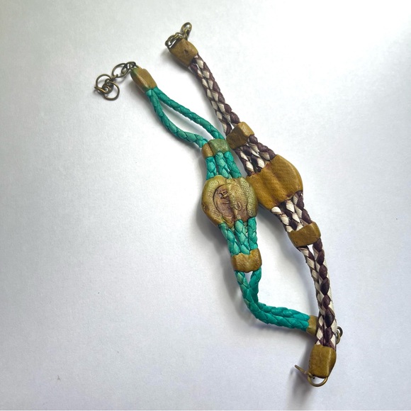 🛍️ Purple and blue glass woven bracelets set - Picture 8 of 8